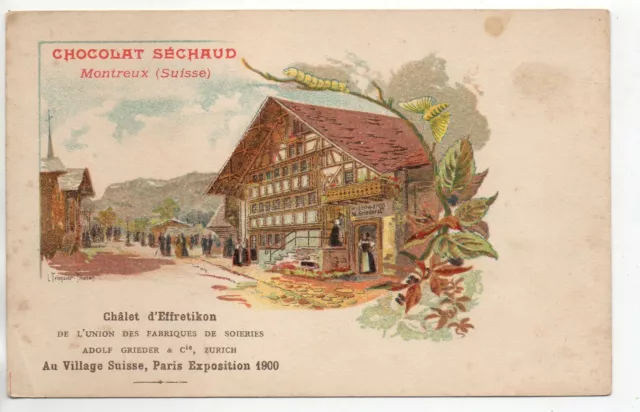 SUISSE - SWITZERLAND - Théme Publicité le CHOCOLAT SECHAUD Montreux EFFRETIKON