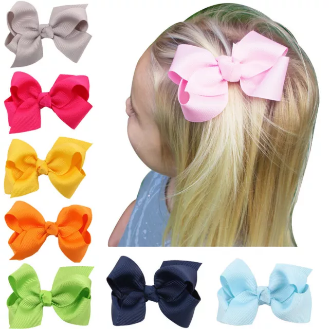 1X Cute Bowknot Hairpins Kids Ribbon Bows Hairclips Girls Sweet Hair Accessories