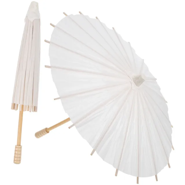 2 Pcs Blank Paper Umbrella Wedding Oil Paper Umbrella Performance Umbrella Bride