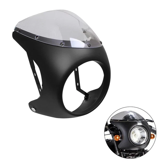 Keenso Carénage De Phare De Moto, Pare-brise De Protection De Carénage De Phare De Moto De 7 Pouces Universel Pour La Plupart Des Phares Ronds De