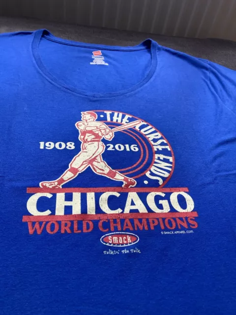 Hanes MLB Damen T-SHIRT Chicago Cubs 2 x XL WORLDSERIES CHAMPIONS 2016