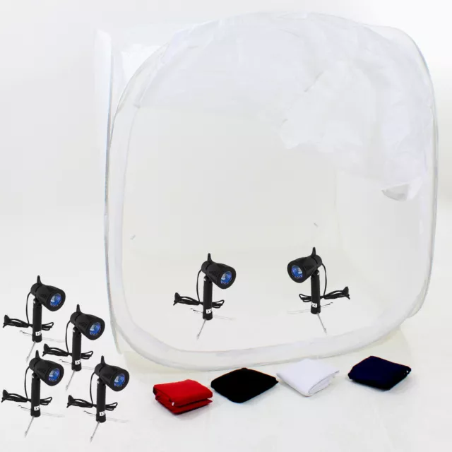 Cube Boite Lumière Softbox Diffuseur PB1 120cm Tente + Trépied 6x Lampe 4x Fond