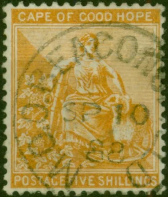 C.O.G.H 1887 5s Orange SG54 Fine Used CDS