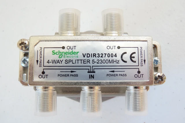 Schneider Electric VDIR327004 répartiteur TV 4 sorties 5 à 2400 MHz télévision