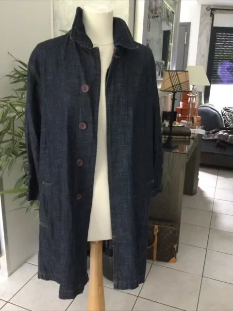 Trench en jean,veste,manteau bleu ETAM taille 40 quasi neuf