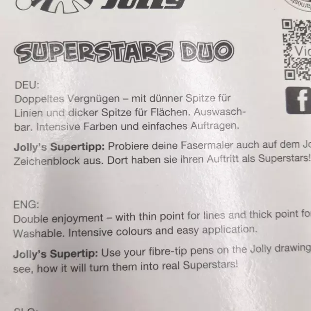 Jolly Superstar DUO Fasermaler Set Fine-Liner Kreativprojekte