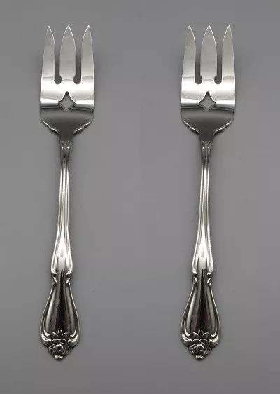 Oneida Stainless Arbor Rose / True Rose Serving Forks - Set of Two *