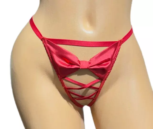 VICTORIA'S SECRET VERY SEXY V-String Thong Panty Demure Pink Satin