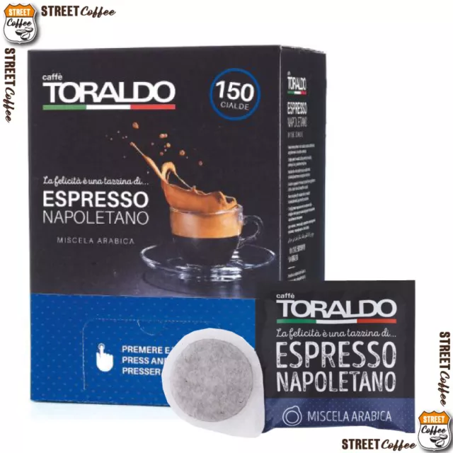 150 Cialde Caffè Toraldo Filtro Carta Filtrocarta ESE 44 mm Miscela Arabica