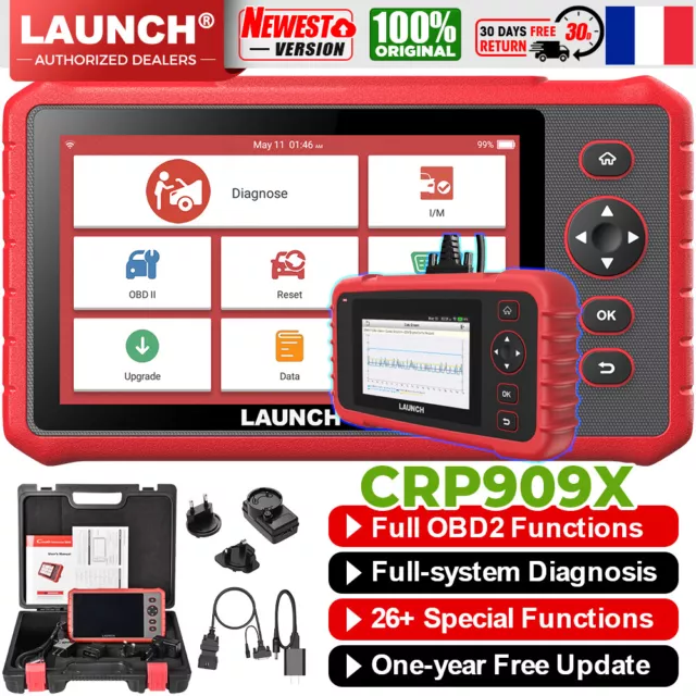 LAUNCH X431 CRP909X pro Outils diagnostics OBD2 Scanner ALL SYSTEM pk CRP123X FR