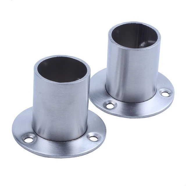 4 Staffe A U Per Asta Armadio In Acciaio Inox Nero – Con Viti, Per Tubi Da 32 Mm