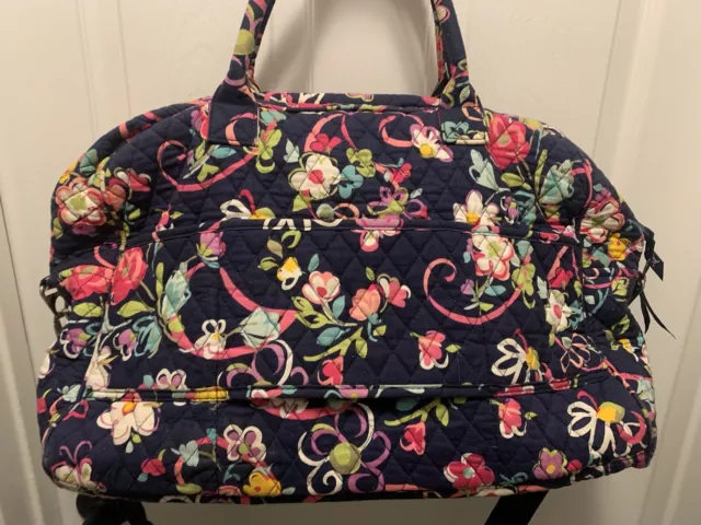 Vera Bradley Large Weekender Travel Bag Duffle Multicolored Floral Quilted