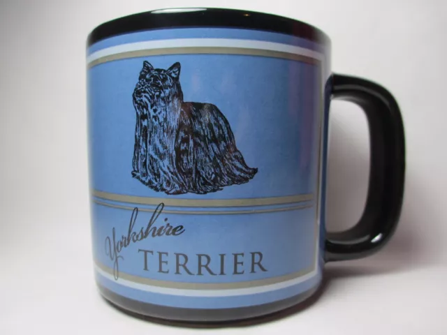 Yorkshire Terrier Dog Wide Mouth Blue Black trim Coffee Mug Modern Stylish Look