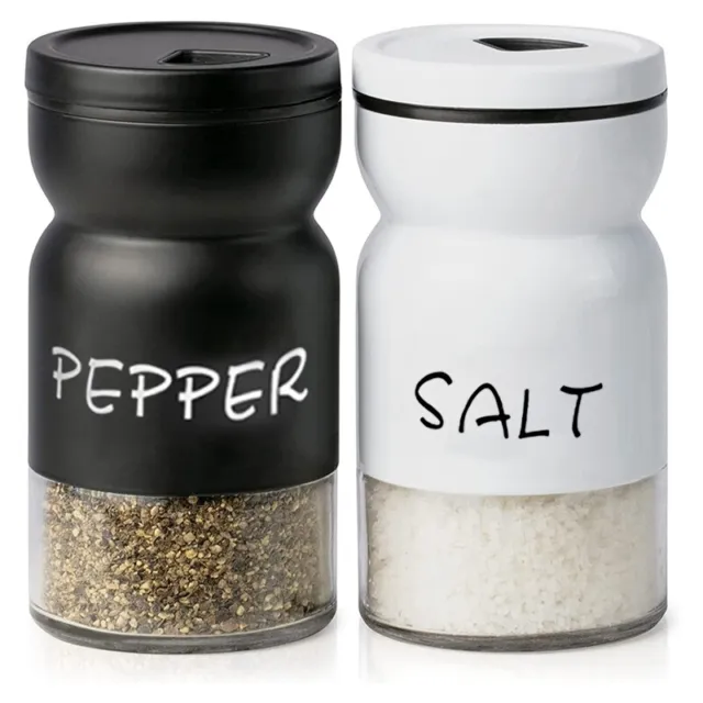 Farmhouse Salt and Pepper Shakers Set with Adjustable Lids, Modern Home9252