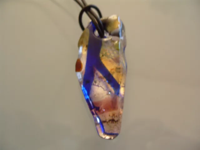 Colgante De Original Cristal Murano Joya Ejemplar Único Hecho a Mano Multicolor