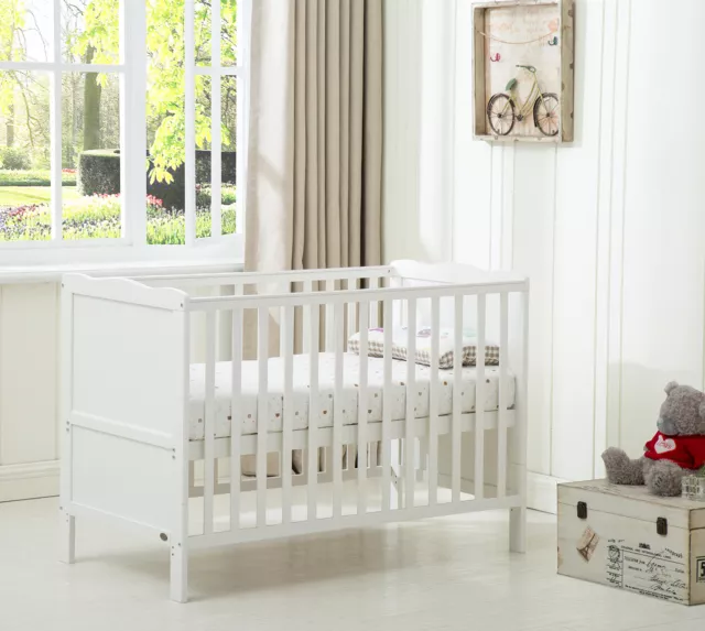 MCC®  Wooden Baby Cot Bed "Orlando" & Aloe Vera Water repellent Mattress