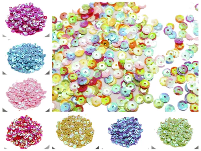 5000 Luster AB Color 6mm CUP round loose Sequins Paillettes sewing Wedding craft