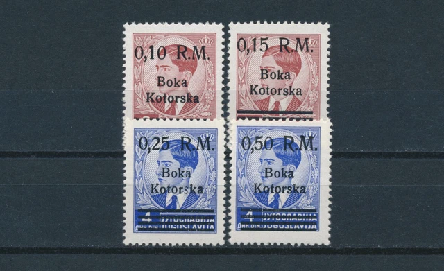Besetzung Kotor Aufdruckserie 1944** Michel 7-10 geprüft (S23571)