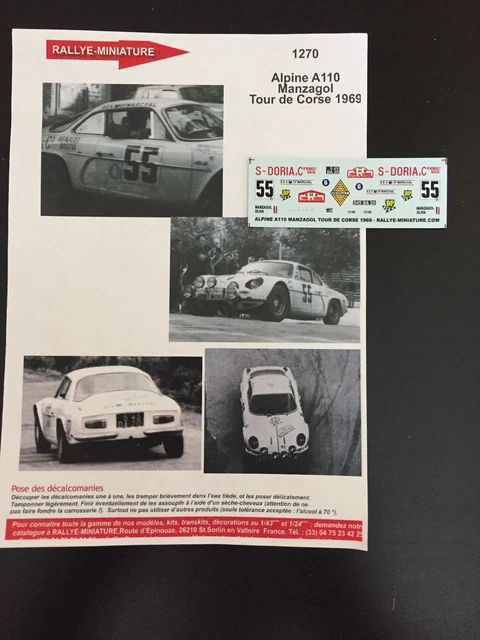 Miniature Alpine Renault A110 Tour De Corse 1974 - Manzagol - 1/43 - TROFEU