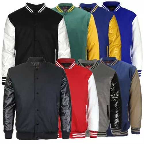 Maximos Uomo Lmj Scatto Pulsante Anteriore Classico Varsity Giacca