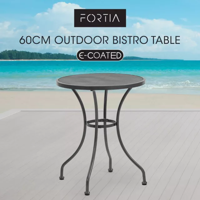 FORTIA 60cm Outdoor Bistro Table Outside Furniture Round Garden Patio