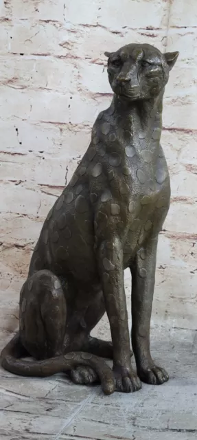 Art Deco Sculpture Jaguar Panther Animal Bronze Statue Hand Made Statue Figurine