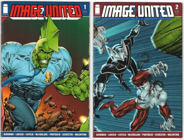 Image United #1 & 2 Set (2009)-#1 Larson Variant+#2 Silvestri Variant- Vf