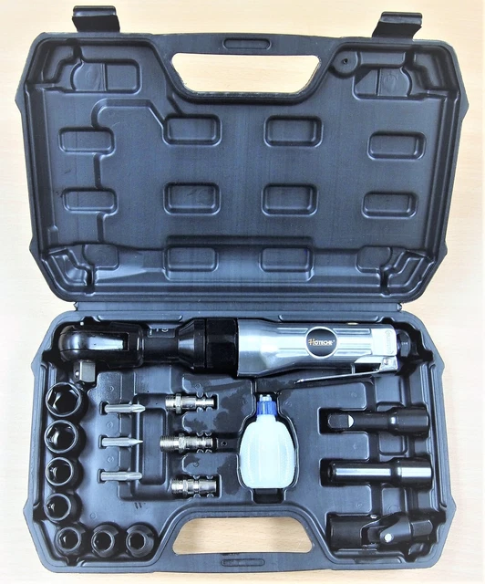 Hoteche 17 PC 1/2" Drive Air Ratchet Wrench Sockets Set A830201