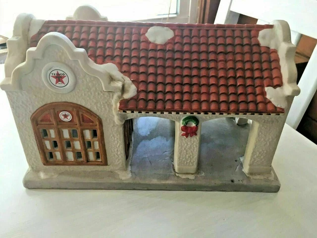 Texaco Town Filling Station- Limited Edition Christmas Porcelain - Free Shipping
