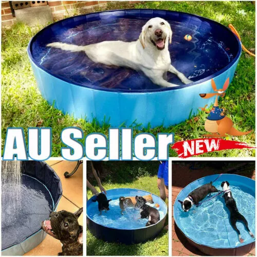 Pet Dog Swimming Pool Cat Bath Tub Animal Washing Portable Folding Outdoor Kids