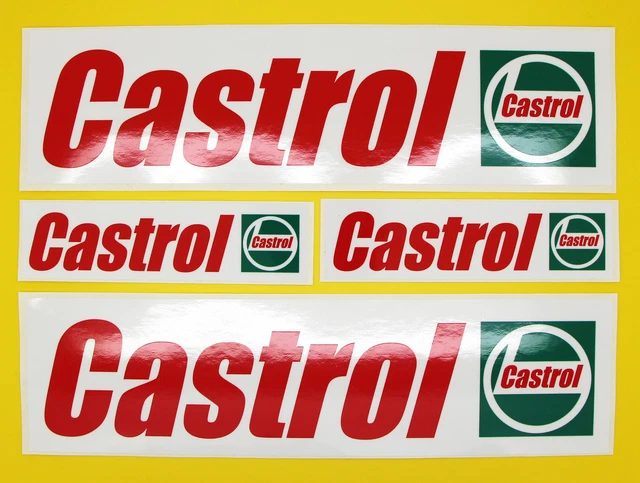 CLASSIC CAR RALLY/RACE CASTROL sticker set 2 large 2 small GLOSS ...