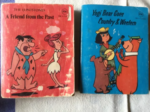 Yogi Bear Goes Country Western & Flintstones Friend From the Past,Mini bks, VnTg