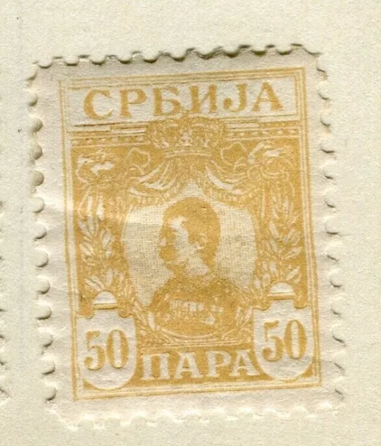 SERBIA; 1890s early classic portrait issue Mint hinged 50p. value