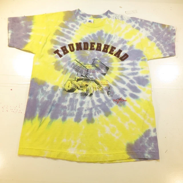 VINTAGE SUPERIOR THUNDERHEAD Car TEE T SHIRT Mens M Tie Dye Single Stitch