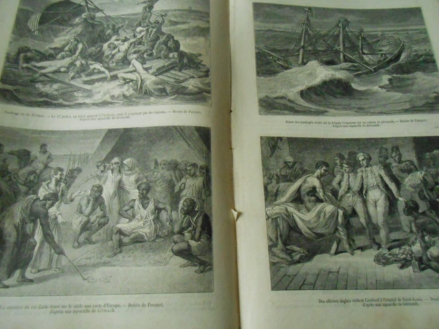 Le Naufrage de la Méduse 1859 Gravure Print Article