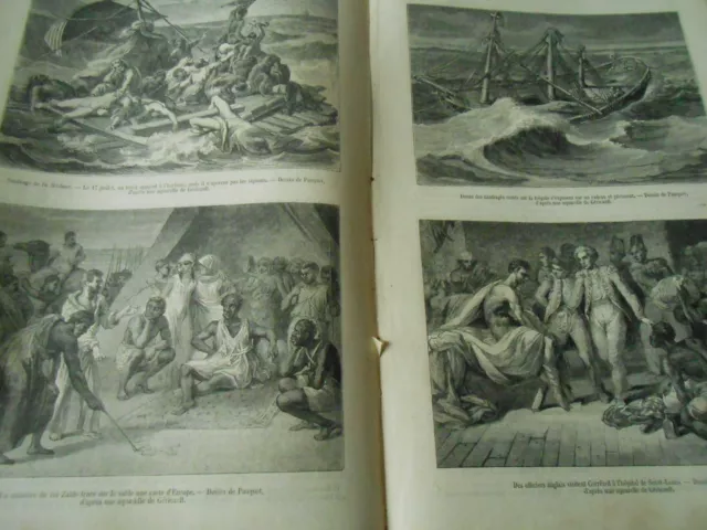 Le Naufrage de la Medusa 1859 Engraving Print Item