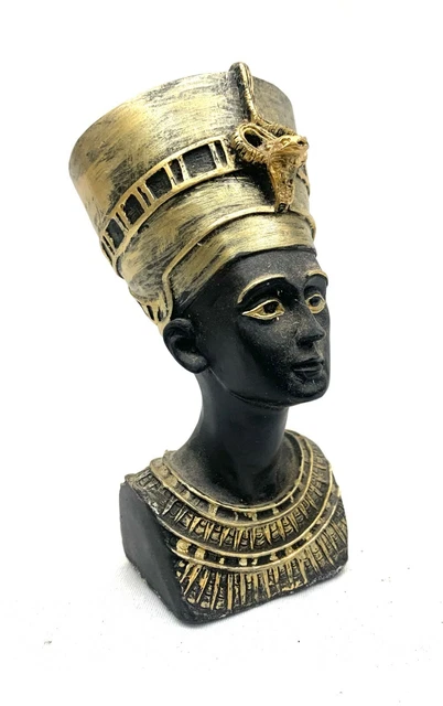 Statuette Reine Égyptienne Néfertiti en résine aspect bronze