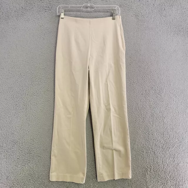 Eddie Bauer Pants Womens 4 Short Ivory Chino Side Zip Bremerton Fit Stretch