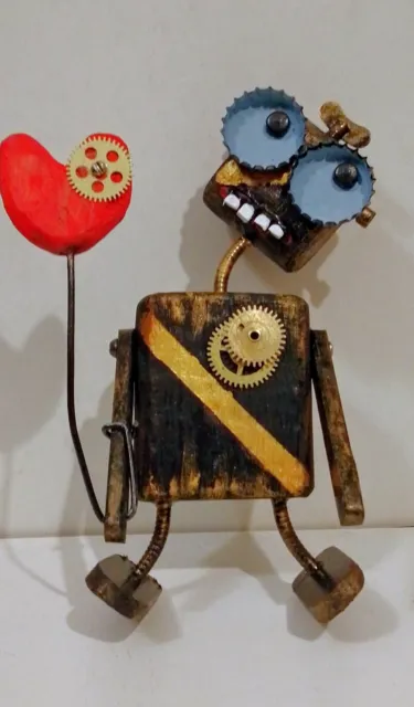 Figura de decoración robot steampunk