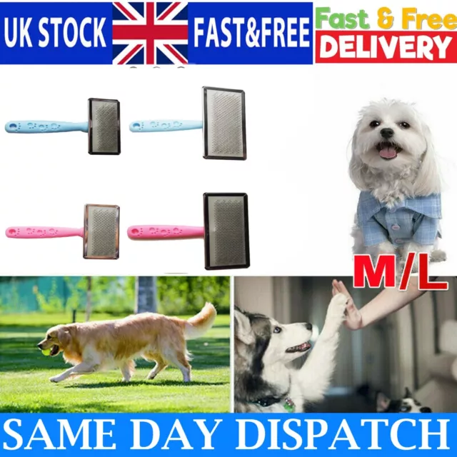 Pet Dog Cat Clean Grooming Self Cleaning Slicker Brush Massage Hair-Remover Comb