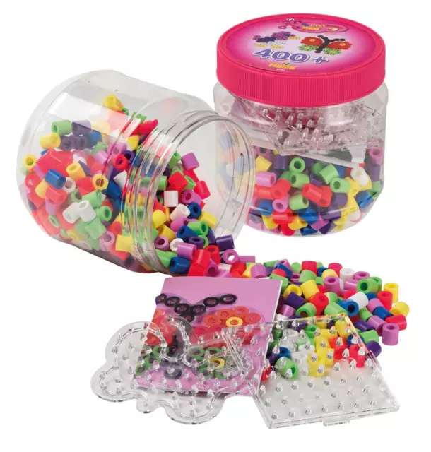 Hama Maxi Bügelperlen Dose mit 400 Perlen und Stifplatten - pink 2