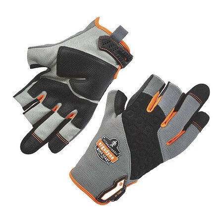 PROFLEX BY ERGODYNE 720 Mechanics Gloves, 2XL, Gray, Padded Palm, Reinforced