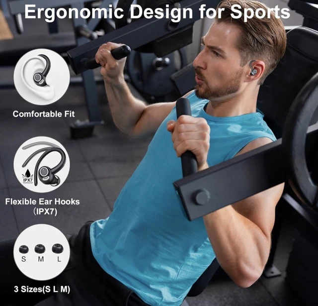 Écouteurs Bluetooth Sport 5.3 à Conduction Osseuse - Auriculaire Clip Oreille Léger Pour Running, Vélo - Noir