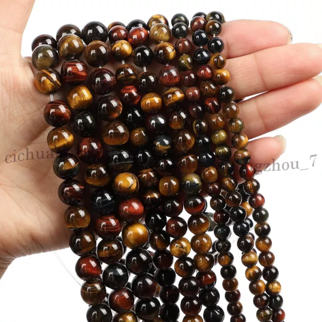 Natural Gemstone Round Spacer Loose Beads Jewelry Making 4mm 6mm 8mm 10mm 12mm 3