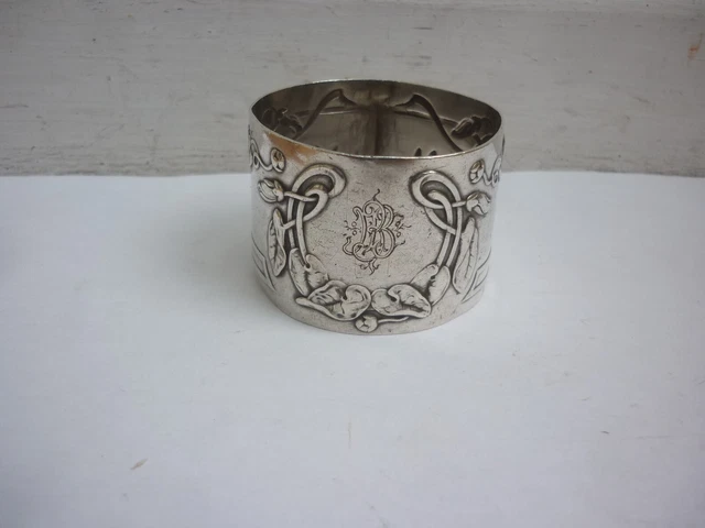 Bracelet Ancien En Argent Massif Ciselé - Style Art Nouveau, Occasion