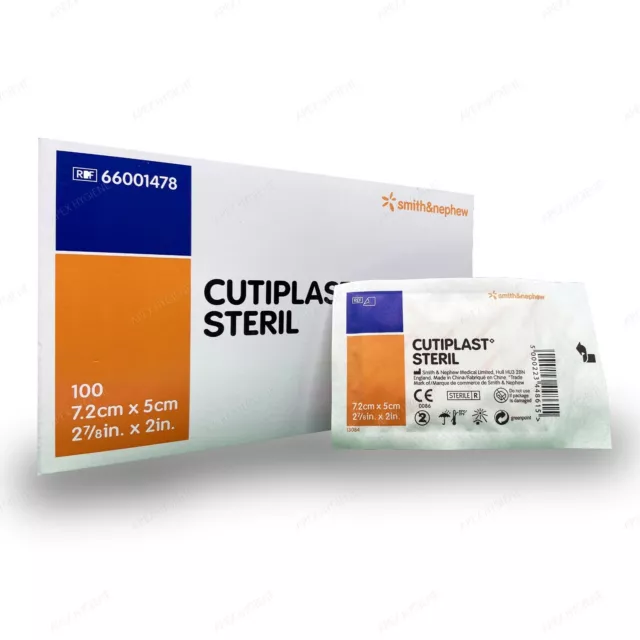 CUTIPLAST STERIL Sterile Wound Absorbant Dressing Smith & Nephew 7.2cm x 5cm