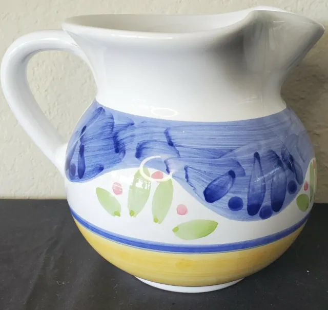 Caleca Collina Pitcher Jug Made In Italy Rare pattern vintage Hand painted