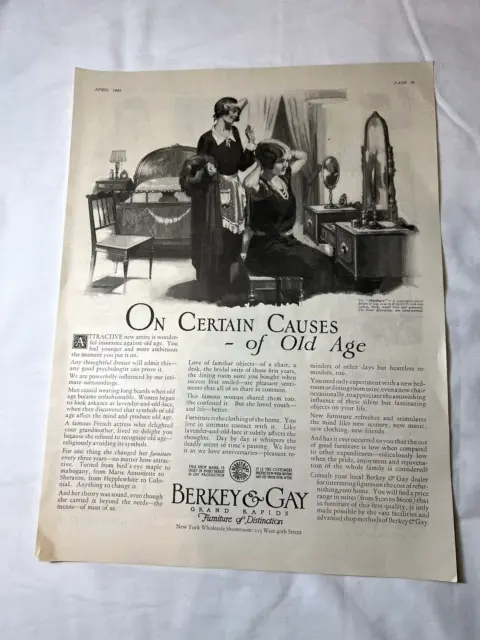 1925 Print Ad Berkey & Gay Furniture Grand Rapids Bedroom Pretty Woman Maid