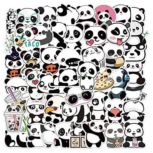 50 PCS Vinyl Waterproof Panda Stickers for Adults - Cool Funny DIY Cute...