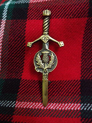 Cardo Uomo Cardo Scozzese Rotondo Kilt Perno Verde Irlandese Pietra Spille Celtic 